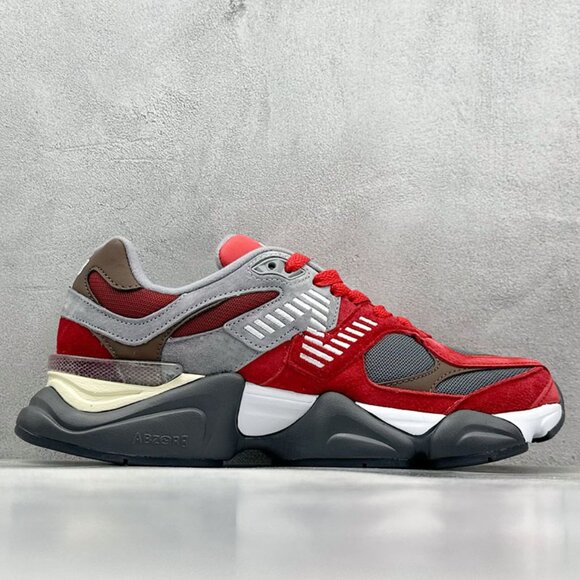 New Balance 9060 Low-Top Sneakers Red And Grey - Picture 1 of 9